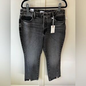 Good American Women’s NWT Good Curve‎ Straight Denim Black Jeans Size 14